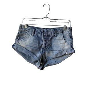 ONE x ONE TEASPOON Denim Shorts Size 25 Low Rise Relaxed Fit Sailors